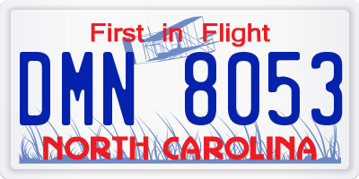 NC license plate DMN8053