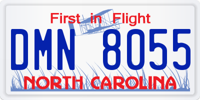 NC license plate DMN8055