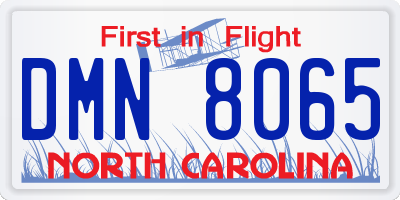 NC license plate DMN8065