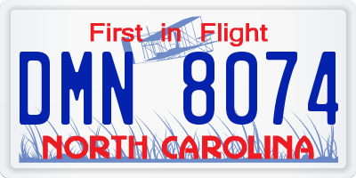 NC license plate DMN8074