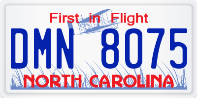 NC license plate DMN8075