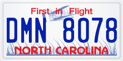 NC license plate DMN8078