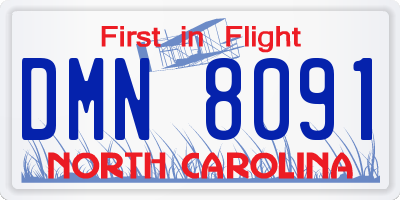 NC license plate DMN8091