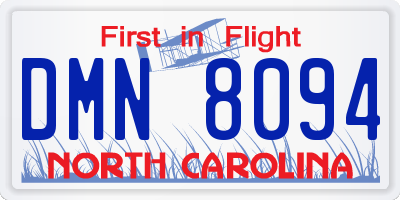 NC license plate DMN8094