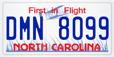 NC license plate DMN8099