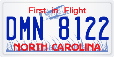 NC license plate DMN8122