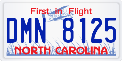 NC license plate DMN8125