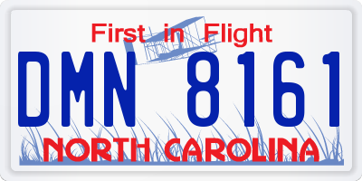 NC license plate DMN8161