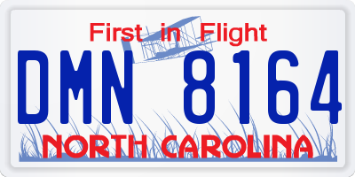 NC license plate DMN8164
