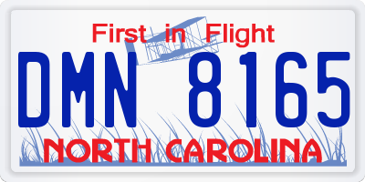 NC license plate DMN8165