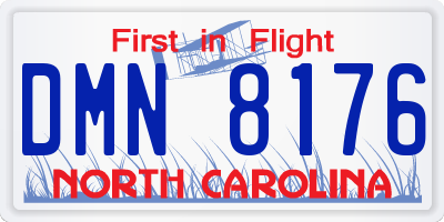 NC license plate DMN8176
