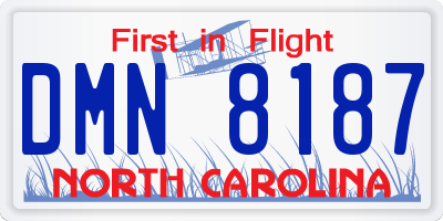 NC license plate DMN8187