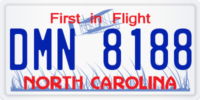 NC license plate DMN8188