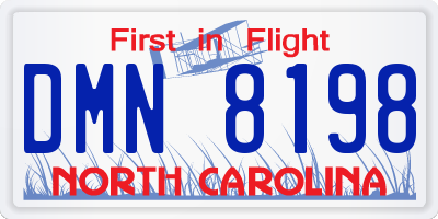 NC license plate DMN8198