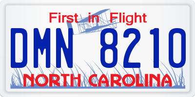 NC license plate DMN8210