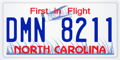 NC license plate DMN8211