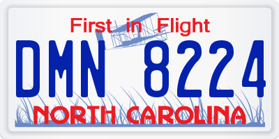 NC license plate DMN8224