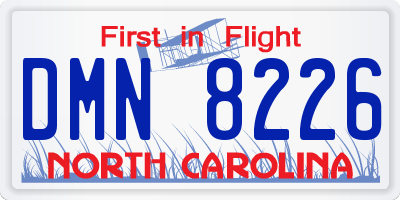 NC license plate DMN8226