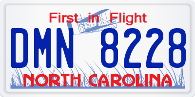 NC license plate DMN8228