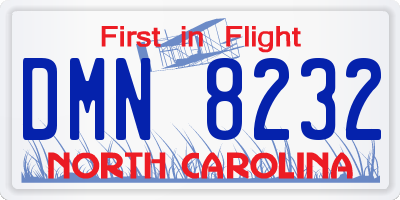 NC license plate DMN8232