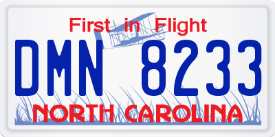 NC license plate DMN8233
