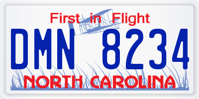 NC license plate DMN8234