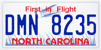 NC license plate DMN8235