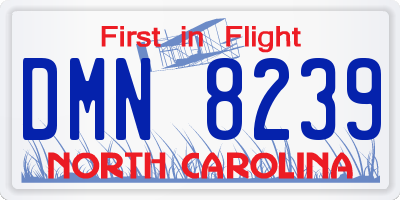 NC license plate DMN8239