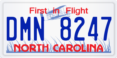 NC license plate DMN8247