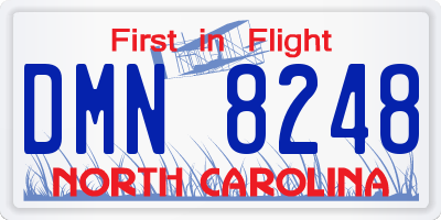 NC license plate DMN8248