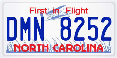 NC license plate DMN8252