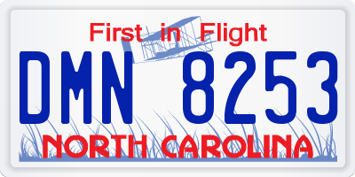 NC license plate DMN8253