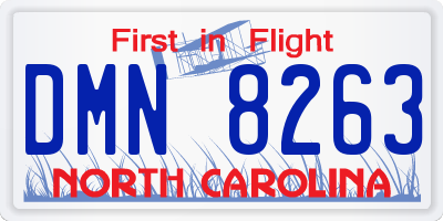NC license plate DMN8263