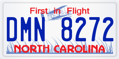 NC license plate DMN8272