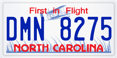 NC license plate DMN8275