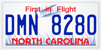 NC license plate DMN8280