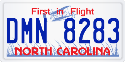 NC license plate DMN8283