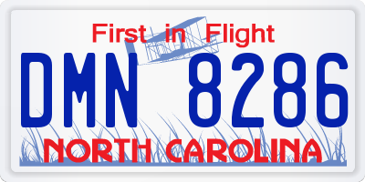 NC license plate DMN8286
