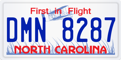 NC license plate DMN8287