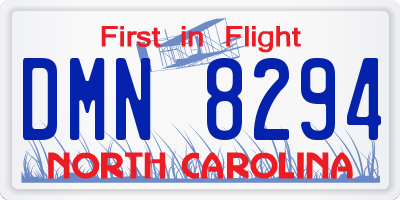 NC license plate DMN8294