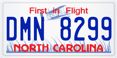 NC license plate DMN8299