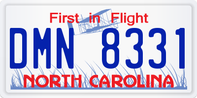 NC license plate DMN8331