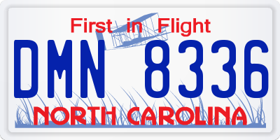 NC license plate DMN8336