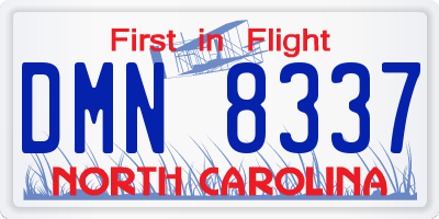 NC license plate DMN8337