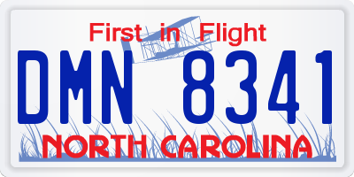 NC license plate DMN8341
