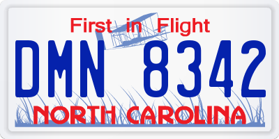 NC license plate DMN8342