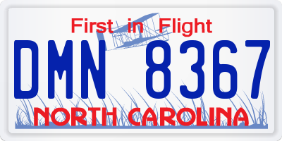 NC license plate DMN8367
