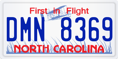 NC license plate DMN8369