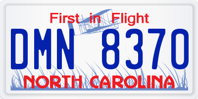 NC license plate DMN8370