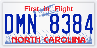 NC license plate DMN8384